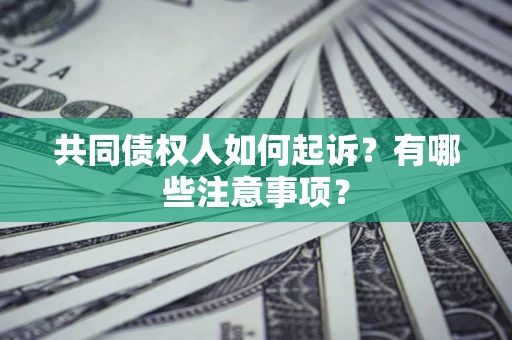 济南共同债权人如何起诉？有哪些注意事项？